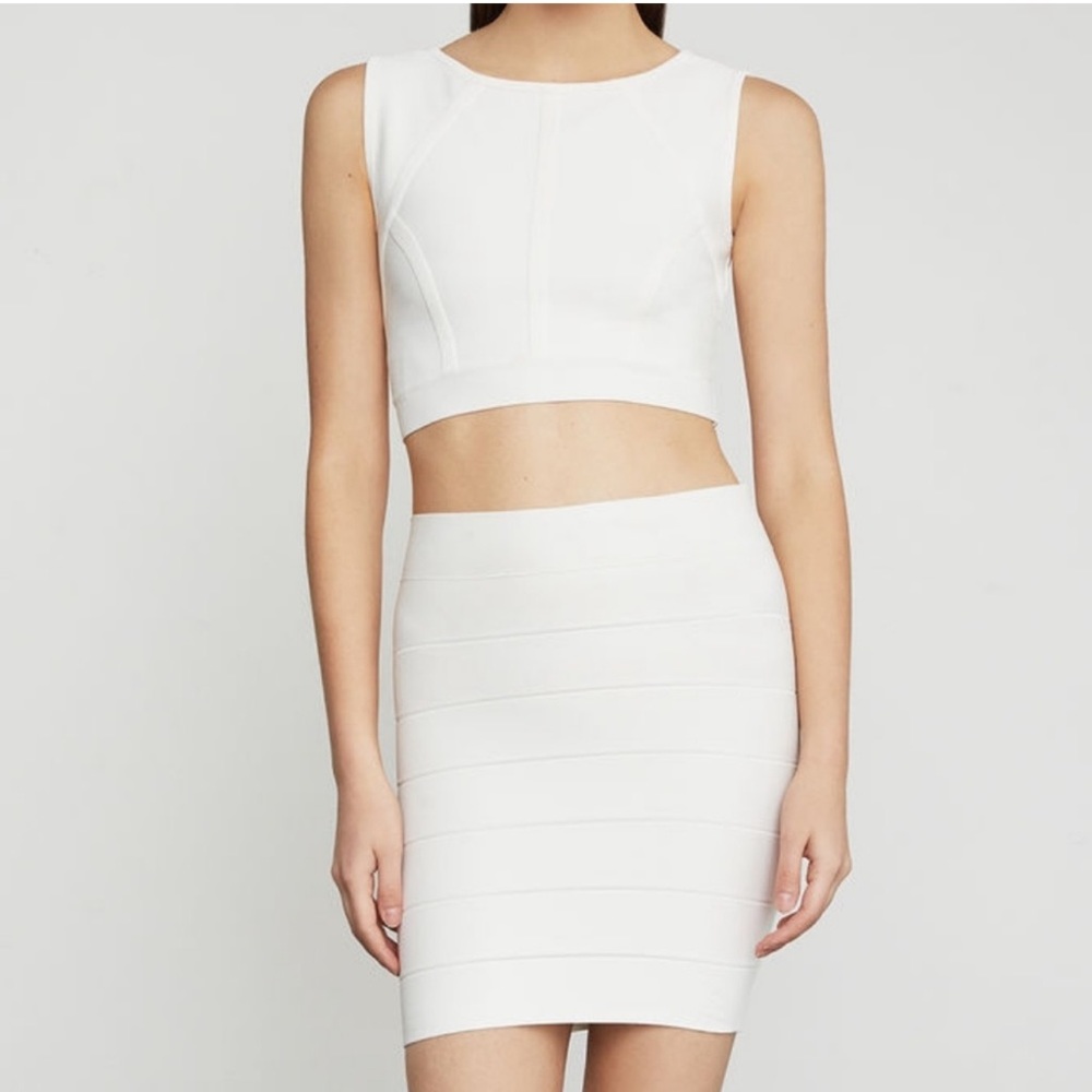 BCBGMAXAZRIA Simone Textured Bandage Skirt - Tan